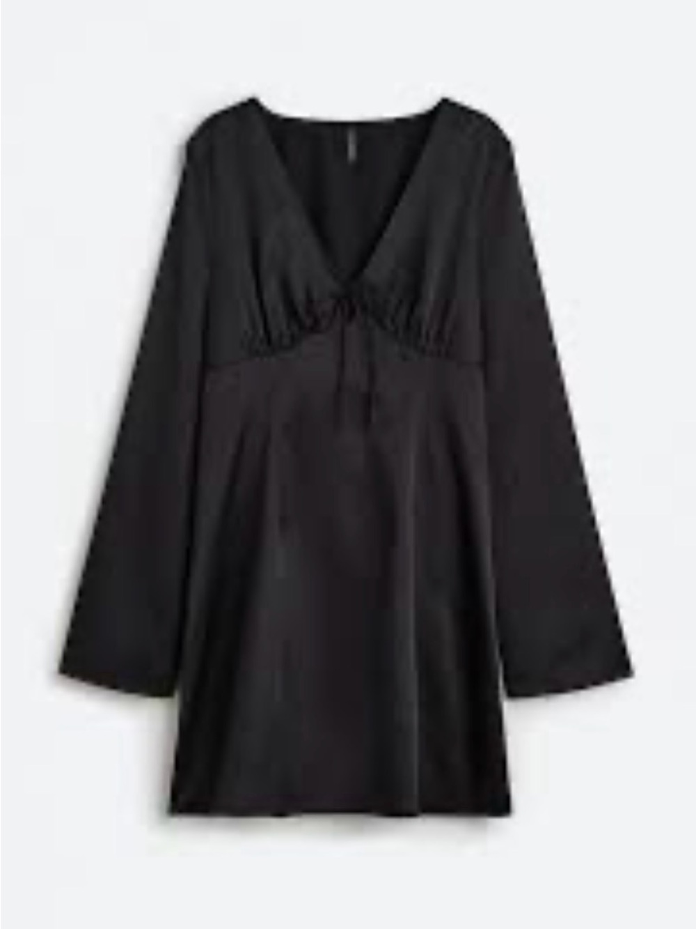 Divided Black Long Sleeve V‑Neck Mini Dress